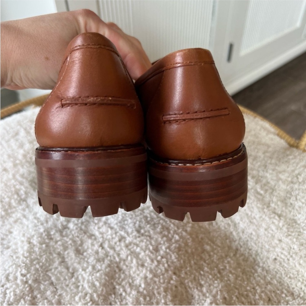 Madewell Brown Leather Lug Sole Penny Loafers - Picture 9 of 15